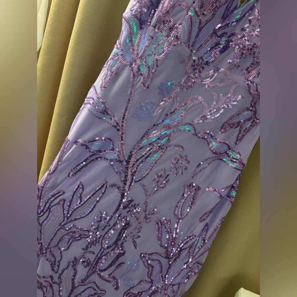 Lavender Sequin Prom Dress - Picture 2 of 7